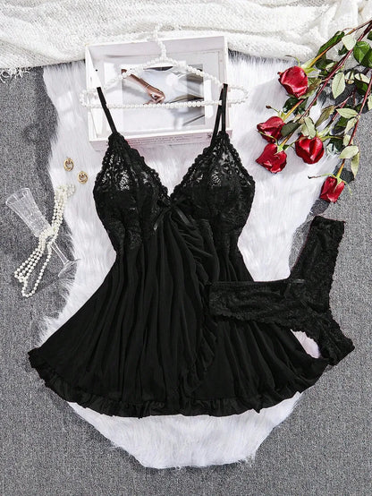 Lace Babydoll Lingerie Set