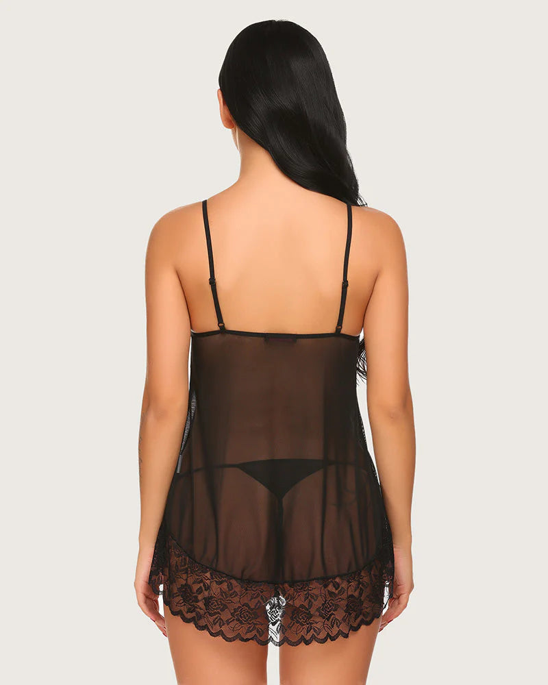 Scalloped Lace Babydoll Set